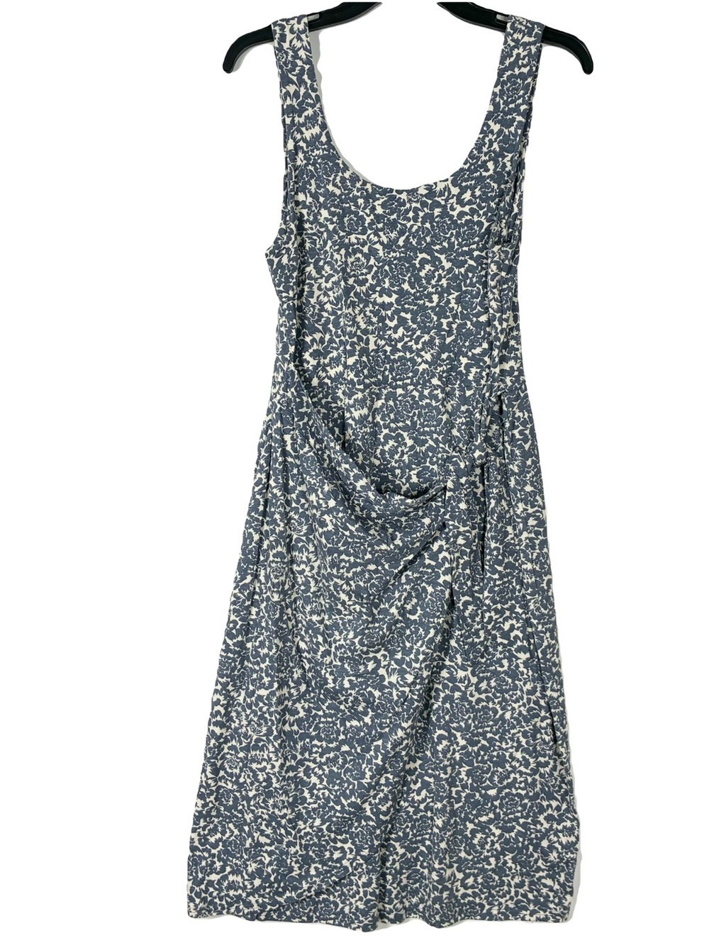 Nwot PACT Dress L Blue Organic Cotton Side-Tie-Bow